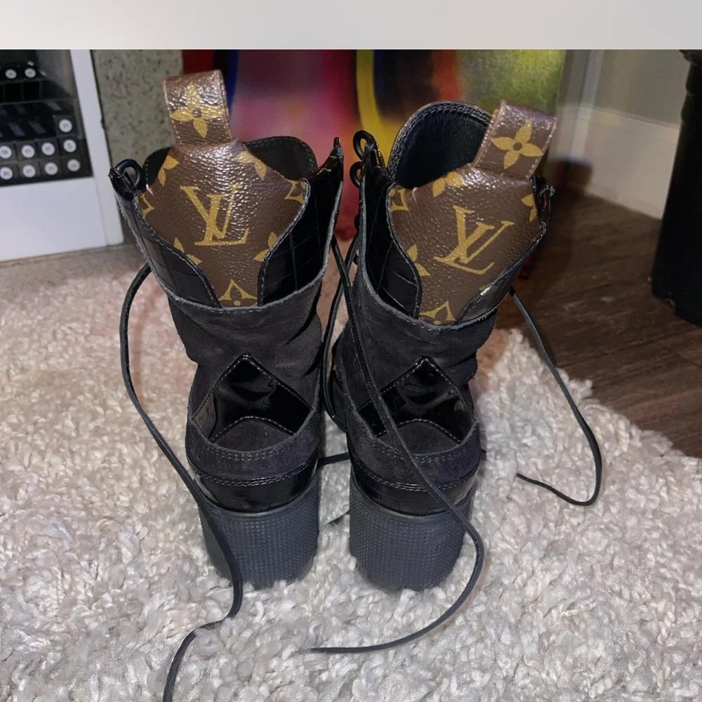 Louis Vuitton Black and Brown Combat Boots - Picture 3 of 7
